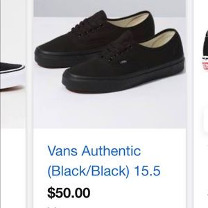 Black low Vans